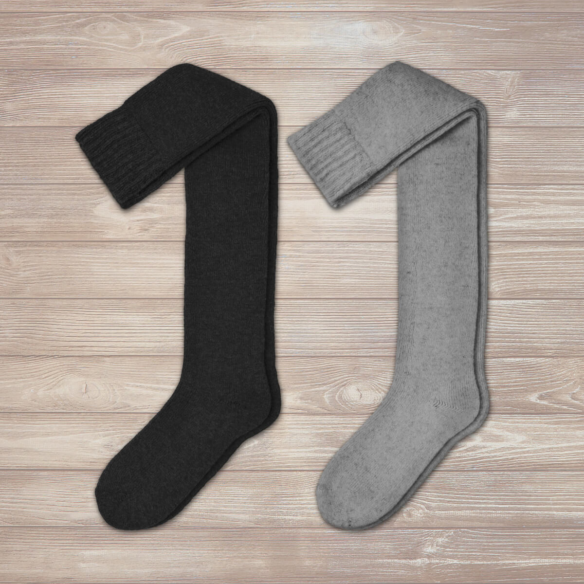 Chaussettes Au-Dessus du Genou Charcoal (2 paires)